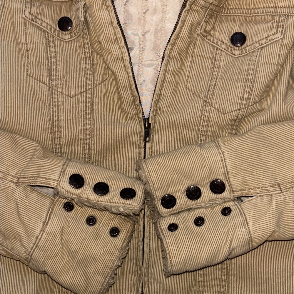 Abercrombie & Fitch Vintage Corduroy Double-Zip Short Trucker Jacket, Size M - Picture 5 of 16